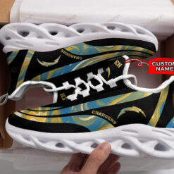 Los Angeles Chargers Logo Color Stripe Pattern Custom Name 3D Max Soul Sneaker Shoes