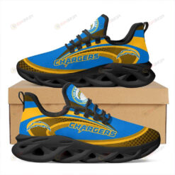 Los Angeles Chargers Logo Curve Pattern 3D Max Soul Sneaker Shoes