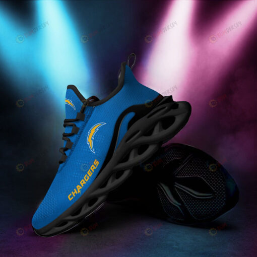 Los Angeles Chargers Logo Pattern 3D Max Soul Sneaker Shoes In Blue