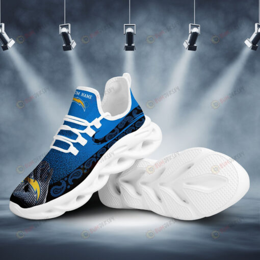 Los Angeles Chargers Logo Pattern Custom Name 3D Max Soul Sneaker Shoes