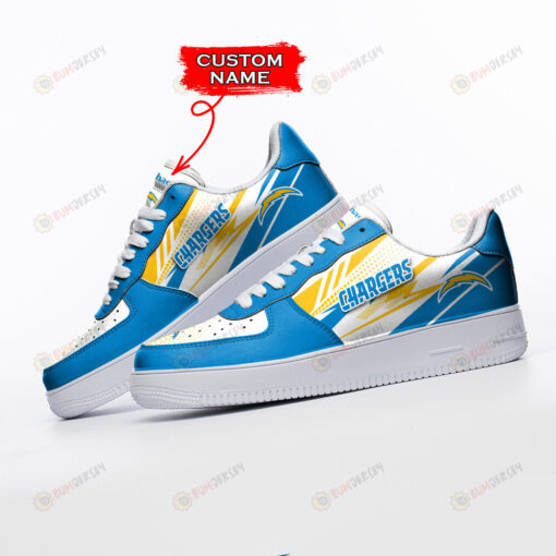 Los Angeles Chargers Logo Pattern Custom Name Air Force 1 Printed