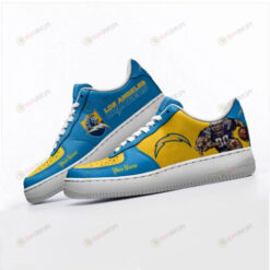 Los Angeles Chargers Logo Pattern Custom Name Air Force 1 Printed In Yellow Blue