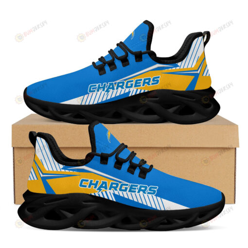 Los Angeles Chargers Logo Stripe Pattern 3D Max Soul Sneaker Shoes