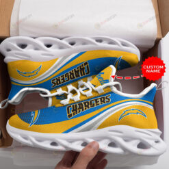 Los Angeles Chargers Logo Stripe Pattern Custom Name 3D Max Soul Sneaker Shoes