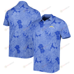 Los Angeles Chargers Men Polo Shirt Floral Flowers Pattern Printed - Blue