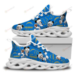 Los Angeles Chargers Mickey Logo Custom Name Pattern 3D Max Soul Sneaker Shoes