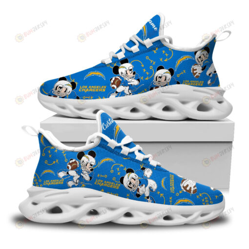 Los Angeles Chargers Mickey Logo Pattern Custom Name 3D Max Soul Sneaker Shoes