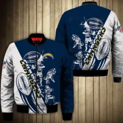 Los Angeles Chargers Players Pattern Bomber Jacket - Navy