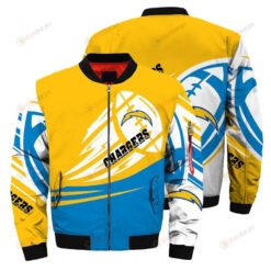 Los Angeles Chargers Ultra-Ball Pattern Bomber Jacket - Yellow/ Blue