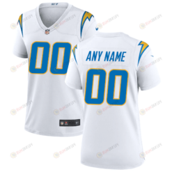 Los Angeles Chargers Women's Custom 00 Game Jersey - White