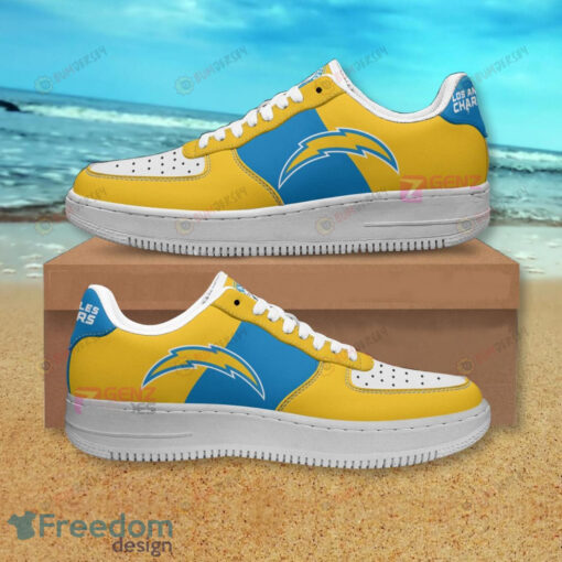 Los Angeles Chargers Yellow Blue Air Force 1 Shoes Sneaker