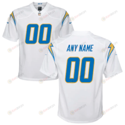 Los Angeles Chargers Youth Custom 00 Game Jersey - White