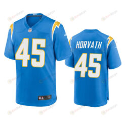 Los Angeles Chargers Zander Horvath 45 Powder Blue Game Jersey