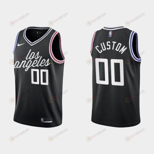 Los Angeles Clippers 00 Custom 2022-23 City Edition Black Men Jersey