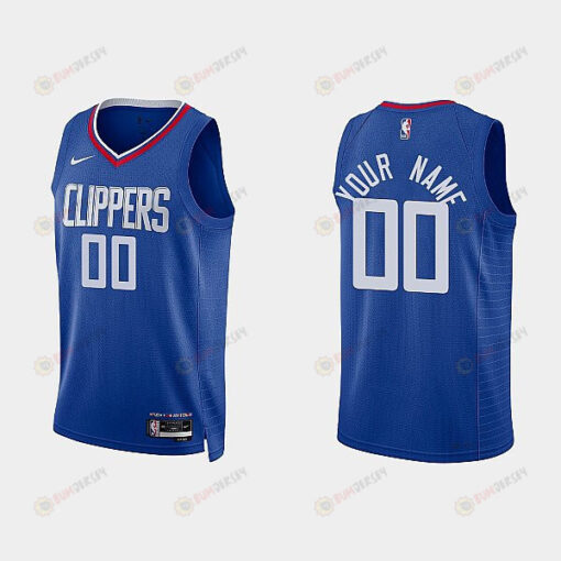 Los Angeles Clippers 00 Custom 2022-23 Icon Edition Blue Men Jersey