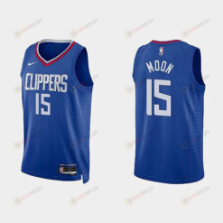 Los Angeles Clippers 15 Xavier Moon 2022-23 Icon Edition Blue Men Jersey