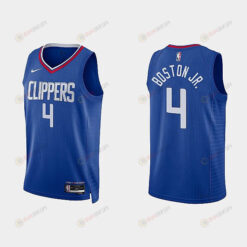 Los Angeles Clippers 4 Brandon Boston Jr. 2022-23 Icon Edition Blue Men Jersey