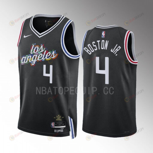 Los Angeles Clippers Brandon Boston Jr. 4 2022-23 City Edition Black Jersey Swingman