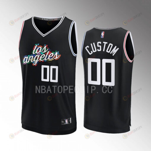 Los Angeles Clippers Custom 00 City Edition Jersey 2022-23 Fastbreak Black