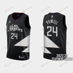 Los Angeles Clippers Norman Powell 24 Black 2022-23 Statement Edition Men Jersey