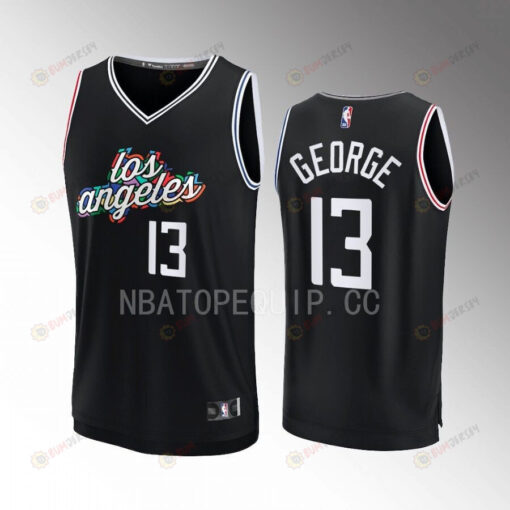 Los Angeles Clippers Paul George 13 City Edition Jersey 2022-23 Fastbreak Black