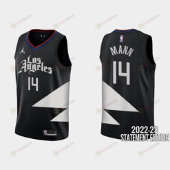 Los Angeles Clippers Terance Mann 14 Black 2022-23 Statement Edition Men Jersey