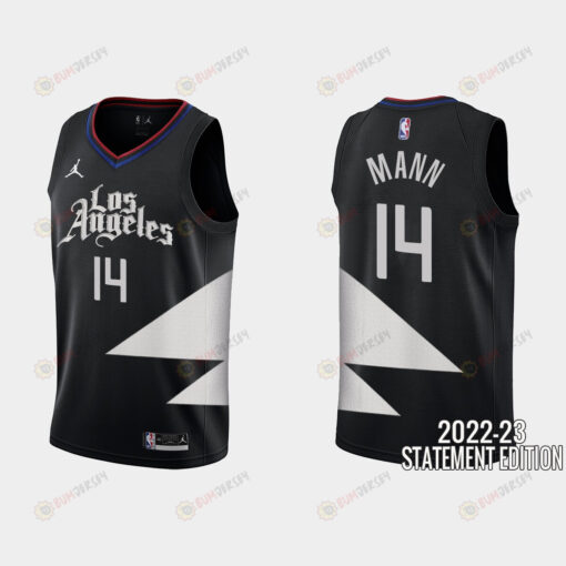 Los Angeles Clippers Terance Mann 14 Black 2022-23 Statement Edition Men Jersey