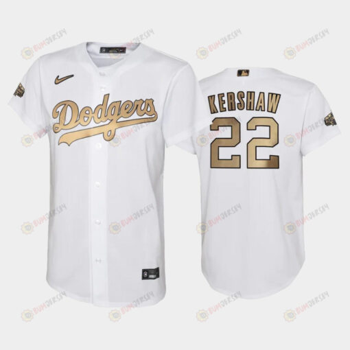 Los Angeles Dodgers 2022-23 All-Star Game 22 Clayton Kershaw White Youth Jersey
