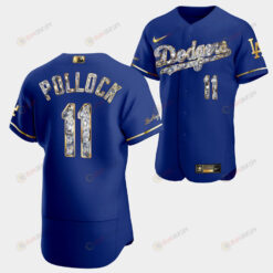 Los Angeles Dodgers A.J. Pollock Royal Jersey 11 Golden Diamond 2022-23-23 Uniform
