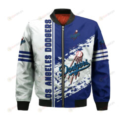 Los Angeles Dodgers Bomber Jacket 3D Printed Logo Pattern In Team Colours