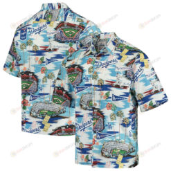 Los Angeles Dodgers Button-Up Scenic Hawaiian Shirt - Royal