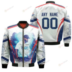 Los Angeles Dodgers Clayton Kershaw 00 White With Custom Number Name For Dodgers Fans Bomber Jacket 3D Printed