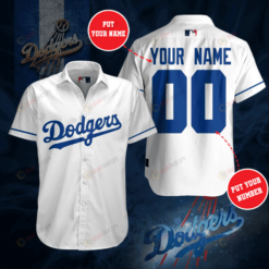Los Angeles Dodgers Custom Name And Number Curved Hawaiian Shirt In White