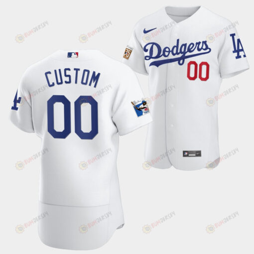Los Angeles Dodgers Custom White Jersey 00 Jackie Robinson 75th Anniversary 2022-23 Uniform