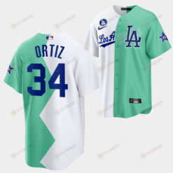 Los Angeles Dodgers David Ortiz 2022-23 All-Star Celebrity Softball Game 34 White Green Jersey