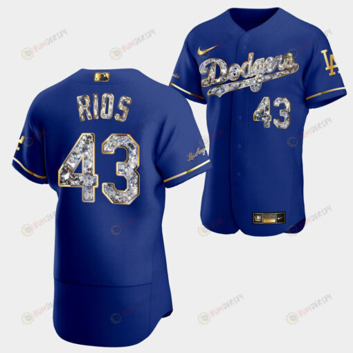 Los Angeles Dodgers Edwin Rios Royal Jersey 43 Golden Diamond 2022-23-23 Uniform