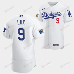 Los Angeles Dodgers Gavin Lux White Jersey 9 Jackie Robinson 75th Anniversary 2022-23 Uniform