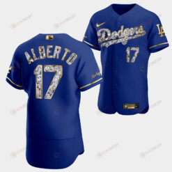 Los Angeles Dodgers Hanser Alberto Royal Jersey 17 Golden Diamond 2022-23-23 Uniform