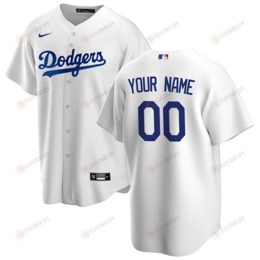 Los Angeles Dodgers Home Custom Men Jersey - White