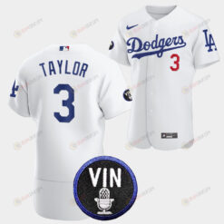 Los Angeles Dodgers Honor Vin Scully Chris Taylor Commemorative patch Jersey White