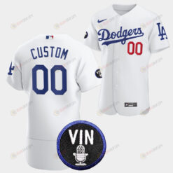 Los Angeles Dodgers Honor Vin Scully Custom Commemorative patch Jersey White