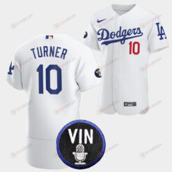 Los Angeles Dodgers Honor Vin Scully Justin Turner Commemorative patch Jersey White