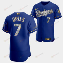 Los Angeles Dodgers Julio Urias Royal Jersey 7 Golden Diamond 2022-23-23 Uniform