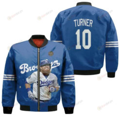 Los Angeles Dodgers Justin Turner 10 Team Blue For Dodgers Fans Bomber Jacket 3D Printed