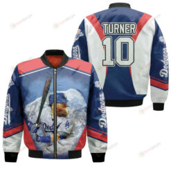 Los Angeles Dodgers Justin Turner 10 Team Blue For Dodgers Fans Turner Fans Bomber Jacket 3D Printed