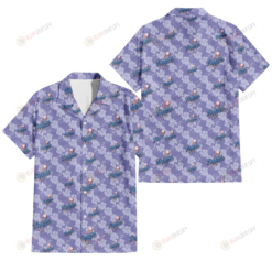 Los Angeles Dodgers Light Purple Hibiscus Pattern Stripe Powder Purple 3D Hawaiian Shirt