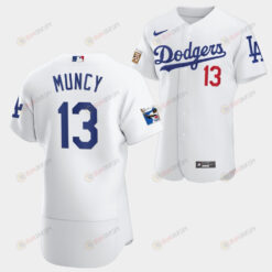 Los Angeles Dodgers Max Muncy White Jersey 13 Jackie Robinson 75th Anniversary 2022-23 Uniform
