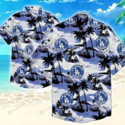 Los Angeles Dodgers Palm Hawaiian Shirt Beach Short Sleeve