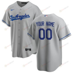 Los Angeles Dodgers Road Custom Men Jersey - Gray