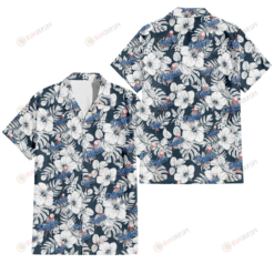 Los Angeles Dodgers Sketch Hibiscus Leaf Dark Gray Background 3D Hawaiian Shirt